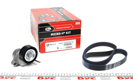 Комплект ремня генератора Citroen C2/C3/C4/Peugeot 207/307 1.1-1.6 02- (6PK1053) Gates K036PK1053