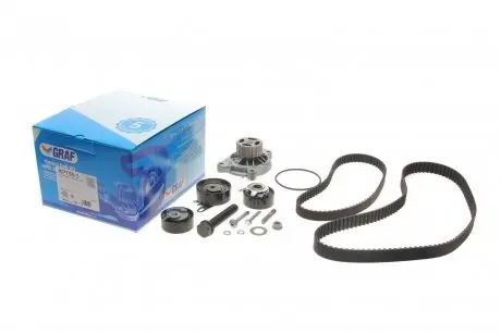 Комплект ГРМ + ТНВД + насос VW LT 2.5SDI/VW T4/Volvo S70/S80/V70 2.5TDI 96-06 (122x26.5/81x21) (PA758) GRAF KP758-3