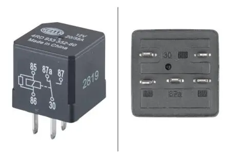 Реле багатофункціональне 12V, 20A/35A, 5 -пол. HELLA 4RD 933 332-601