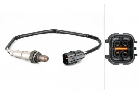 Лямбда-зонд (кількість дротів 4, 410мм) VOLVO V40 MITSUBISHI COLT V, DELICA / SPACE GEAR, GALANT VIII, L200, L400, LANCER CARGO/KOMBI, LANCER VI, LANCER VII, OUTLANDER I 1.3-3.0 12.90- HELLA 6PA358103171