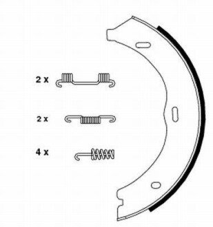 DB Щеки ручного тормоза (d =186мм) Vito 03- HELLA 8DA 355 050-561