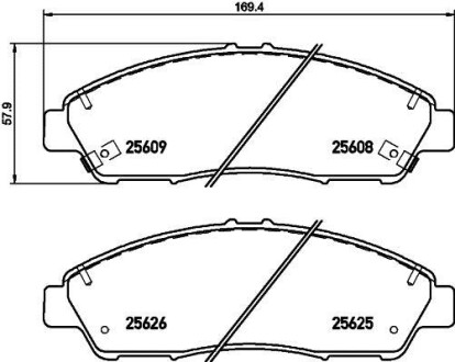 Тормозные колодки Honda Pilot 07-15 HELLA 8DB355020-211