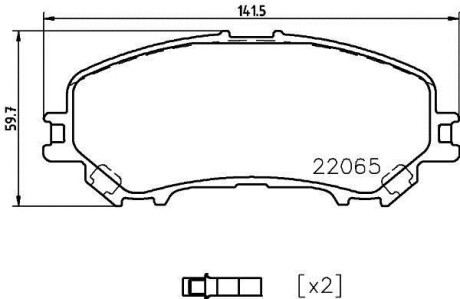 Тормозные колодки пер. X-TRAIL 14- HELLA 8DB355021-861