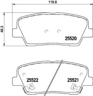 Колодки гальмівні дискові комплект; задн. HELLA 8DB355023041