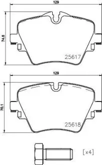 Тормозные колодки пер. F40/F45/F46/G20/F90/G31/F97 14- HELLA 8DB355023-131