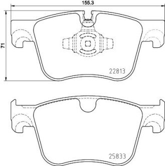 CITROEN К-т передніх гальмівних колодок CITROEN BERLINGO, BERLINGO/MINIVAN, C4 GRAND PICASSO II, C4 PICASSO II, C4 SPACETOURER, C5 AIRCROSS DS DS 7 OPEL COMBO TOUR / LIFE, HELLA 8DB 355 036-491