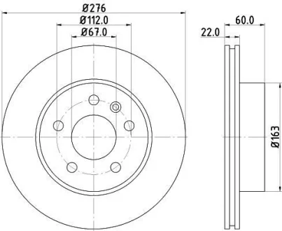 DB PRO гальмівний диск передн. (вент.) Vito108-110D/113-114 96- HELLA 8DD 355 104-521