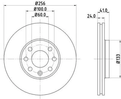 PRO OPEL диск гальмівний вент. передній Astra F, G 95- HELLA 8DD 355 106-051