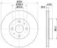 PRO TOYOTA гальмівний диск передн.Yaris 00-05 HELLA 8DD 355 108-881 (фото 1)