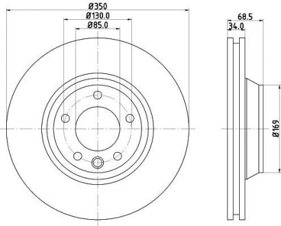 Тормозной диск перед Audi Q7 HELLA 8DD355109-761