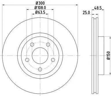 Диск гальмівний з покриттям PRO; передн. HELLA 8DD 355 112-191