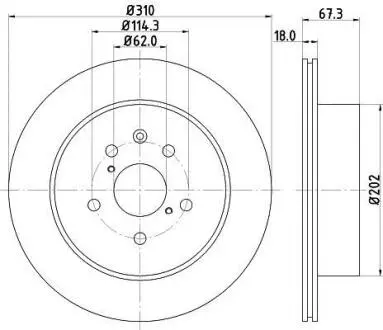 LEXUS гальмівний диск задн. GS 05- HELLA 8DD 355 112-881