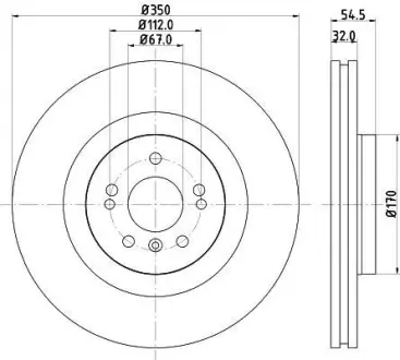 PRO DB гальмівний диск вентил. W164, W251 HELLA 8DD 355 113-191