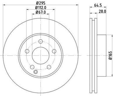 PRO DB Гальмівний диск пер. C204 E212 HELLA 8DD 355 114-201