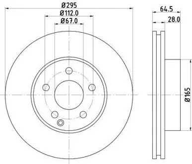 PRO DB Гальмівний диск пер. C204 E212 HELLA 8DD 355 114-201