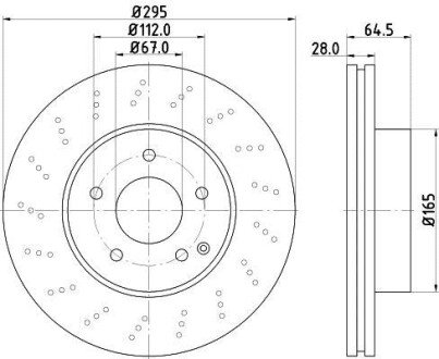 PRO DB Гальмівний диск передн.W204 07- HELLA 8DD 355 114-391