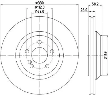 PRO DB гальмівний диск задн. W221, C216 HELLA 8DD 355 116-281