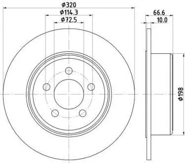PRO LANCIA диск гальмівний задн. THEMA 3.0 D 11- HELLA 8DD 355 117-411