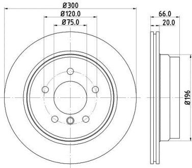 PRO BMW Диск гальмівниий задн.1 E81/87,3 E90,X1 E84 05- HELLA 8DD 355 117-831