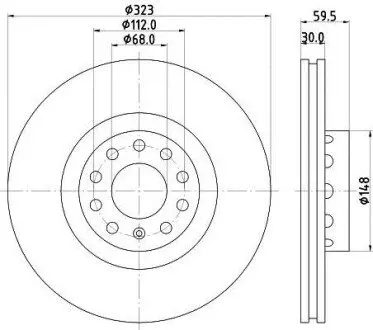 VW PRO Гальмівний диск передн. PHAETON HELLA 8DD 355 118-611