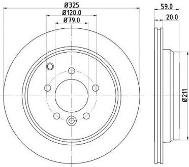 PRO LAND ROVER Гальмівний диск DISCOVERY III, DISCOVERY IV, RANGE ROVER SPORT I HELLA 8DD 355 118-771