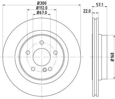 PRO DB Диск гальмівний задн. W204 HELLA 8DD 355 118-941