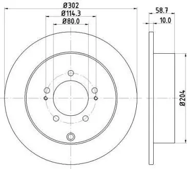 PRO MITSUBISHI гальмівний диск задн. Outlander, Citroen C-Crosser HELLA 8DD 355 119-061