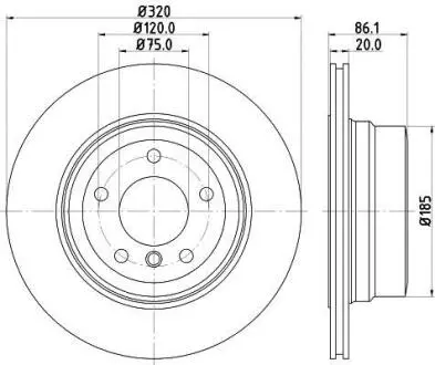 PRO BMW диск гальм. задн. E60 525 HELLA 8DD 355 119-201
