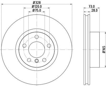 PRO BMW Диск гальмівний передн. X3 F25, X4 F26 11- HELLA 8DD 355 119-531