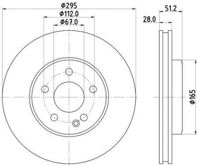 PRO DB Диск гальмівний передн. W176 HELLA 8DD 355 119-591