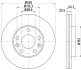Диск гальмівний з покриттям PRO; передн. / Duster 2011>, Kaptur 2013> & Terrano 2013> HELLA 8DD355122431 (фото 1)