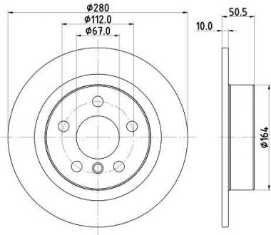 PRO BMW Диск гальмівний задній X1/F48 HELLA 8DD 355 122-661