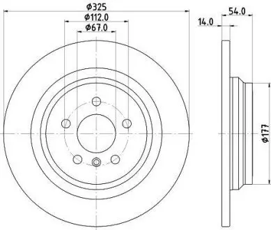 PRO HIGH CARBON DB Диск гальмівний задн. GLE W166 11- HELLA 8DD 355 122-861
