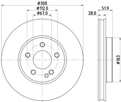 PRO DB Гальмівний диск передн. W447 HELLA 8DD 355 126-511