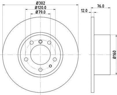 PRO HIGH CARBON BMW диск гальмівний передн.5-serie E34 88- HELLA 8DD 355 127-021 (фото 1)