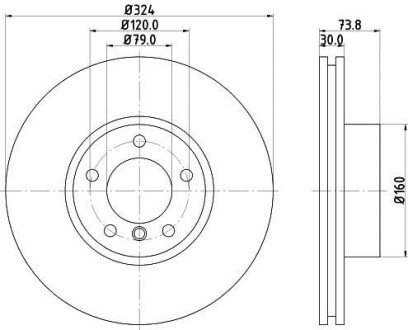 PRO HIGH CARBON BMW Диск гальмівний передн. 5 серия E39 00- HELLA 8DD 355 127-621