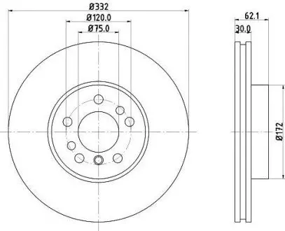 Диск гальмівний PRO High Carbon; передн. HELLA 8DD 355 127-631