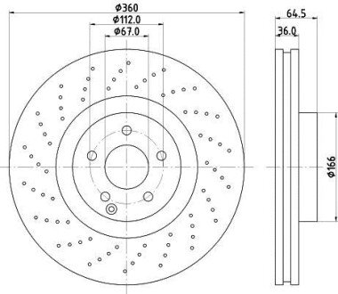 PRO HIGH CARBON DB Гальмівний диск передн. CLS 55 AMG, W221, SL 55 AMG, SLK HELLA 8DD 355 127-961