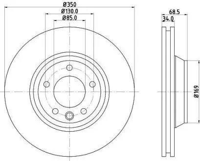 PRO HIGH CARBON AUDI диск гальм. передн лів. Q7 06- VW Touareg 5.0TDI HELLA 8DD 355 128-061