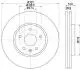 PRO HIGH CARBON OPEL гальмівний диск передн. INSIGNIA A, CHEVROLET CAMARO, SAAB HELLA 8DD 355 129-091 (фото 1)