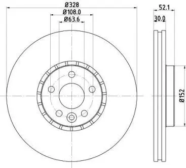 PRO VOLVO диск гальмівний передн. XC60 I 2.0, 2.4 08- HELLA 8DD 355 129-141