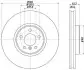 PRO HIGH CARBON BMW Диск гальм. передній X5 E70, X6 E71 HELLA 8DD 355 129-311 (фото 1)