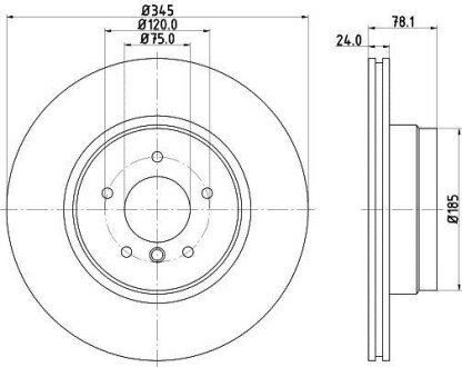 PRO HIGH CARBON BMW Гальмівний диск задн. X5 (E70), X5 (F15, F85), X6 (E71, E72) HELLA 8DD 355 129-321