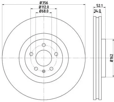 Диск гальмівний PRO High Carbon; передн. HELLA 8DD355129371