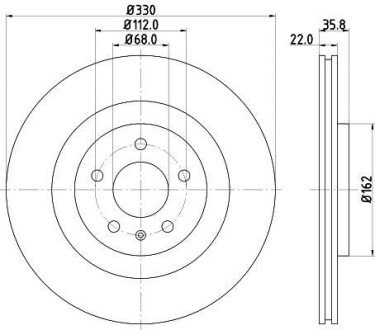 Диск гальмівний HELLA 8DD 355 129-381