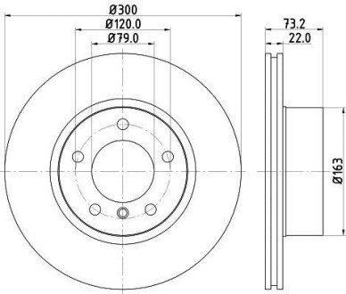 PRO HIGH CARBON BMW диск гальм.передн. 1(F20) 118I 120I 2010-, 3(F30) 316D-320I 2012- HELLA 8DD 355 129-401