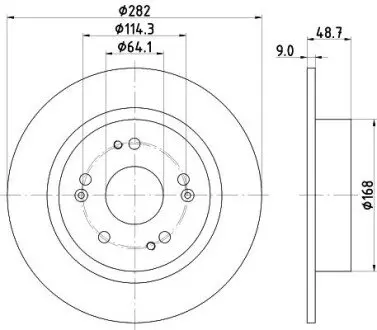 PRO HONDA диск гальмівний задн. H-RV 15- HELLA 8DD 355 131-931