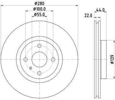 PRO HIGH CARBON MAZDA Гальмівний диск передн. MX-5 15-, FIAT 124 Spider HELLA 8DD 355 132-111