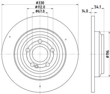 PRO HIGH CARBON DB гальмівний диск задн. GLE V167, C167 HELLA 8DD 355 132-311