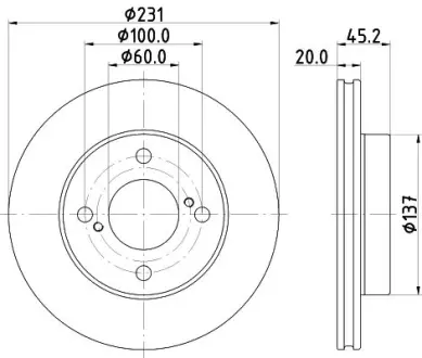 PRO SUZUKI гальмівний диск передн. IGNIS III 1.2 16- HELLA 8DD 355 132-381